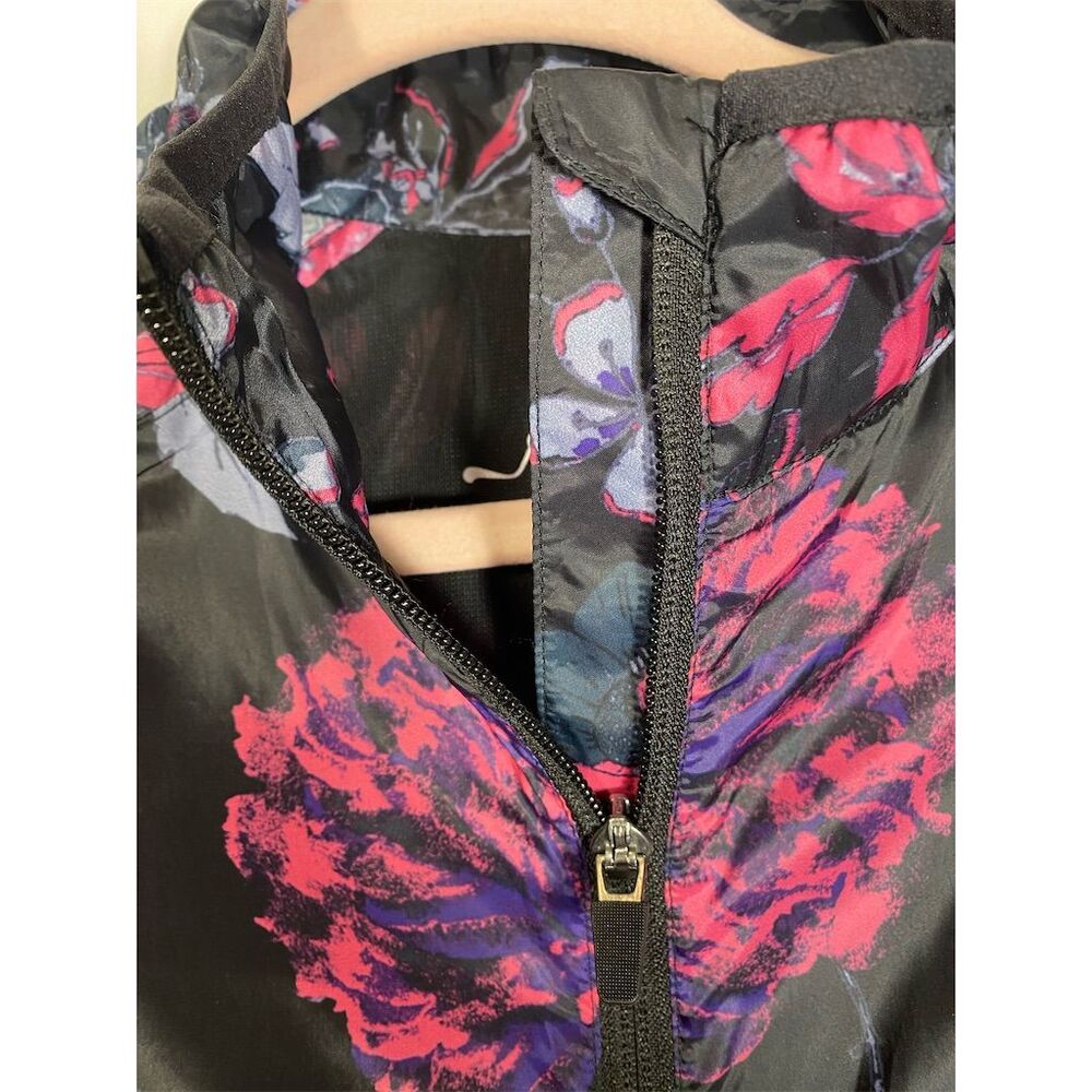 LuLaRoe Women's Floral Windbreaker Jacket Black Long Sleeve Size Large 12-14 - Picture 9 of 11
